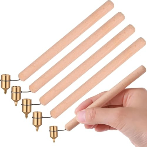 Agmoctz 4pcs 0.3mm Hot Crayons Wooden Handle Painting Pens Easter Egg Decoration Kit Candle Painting Supplies