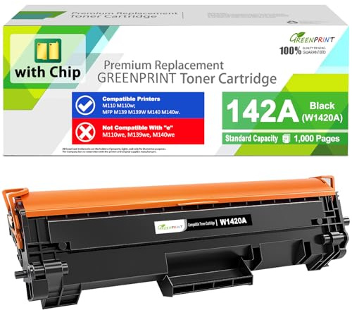 MIT CHIP 142A W1420A Kompatible Toner Kartusche 1000 Seiten Standardkapazität Schwarz für H P M110 M110w MFP M139 M139w M140 M140w Drucker, Funktioniert nicht mit H P+ Drucker Modell die auf e enden