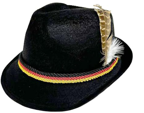 Trachtenhut Herren Bayerischer Hut - Tiroler Costume Accessories Filzhut Schmaler Krempe Edelweiß Filz Traditional Hat Mit Feder Und Kordel Für Oktoberfest Bierfest Trachten Party Karneval Cosplay