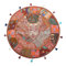 Stylo Culture Ethnisch Dekorativ Rund Bodenkissenbezug Boho 80x80 cm Groß Sitzpouf Kissen Vintage Braun Bohemien Patchwork Seat Lounge Baumwolle Bestickt Bodenkissen Ethno
