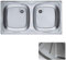VBChome Doppelbecken Einbauspüle mit Hahnloch 78 x 44 cm Camping Küchenspüle - Leinenstruktur Alveus Basic 160 Spülbecken EDELSTAHL Camping Küchenspüle Ablaufgarnitur fi71