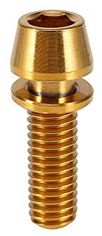 Titanium Schrauben, M5 Titan Schrauben Fahrrad Stamm Bolzen Schrauben Mtb Rennrad Titanium Kegelkopf Schraube Mit Unterlegscheibe Für Mountainbike(M5X16-Golden) M5X16 Gold