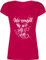 T-Shirt Damen V Ausschnitt - Kompatibel mit Oktoberfest - Herzmadl Hirsch - L - Fuchsia - trachtenshirt Trachten-Tshirt bayrische geweih Shirts Oktoberfest-t-Shirt tailliertes Trachten Tshirt