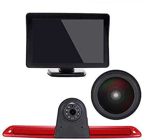 Wasserdicht Einparkkamera 18mm Lens Bremslicht Rückfahrkamera integriert in 3. Bremsleuchte Kamera mit 4,3 LCD Monitor für Mercedes Benz Sprinter W906/Caravelle 2007-2015