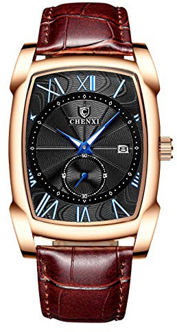rorios Herren Uhren Analog Quarz Armbanduhren Leuchtend Zifferblatt mit Datum Kalender Leder Armband Business Männer Uhr