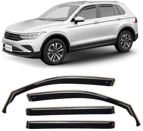 CLIM ART Windabweiser für/kompatible mit Volkswagen Tiguan 2016-2023 nicht für Allspace -Integrierte Regenabweiser - Autofenster Sonnen-&Regenschutz- Windabweiser Autofenster - Einfache Montage -4 Set
