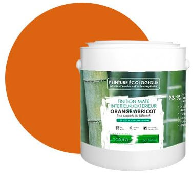 BOX DECO COULEURS Peinture naturelle écologique intérieur extérieur aspect mat Natura - 2.5L, Orange Abricot