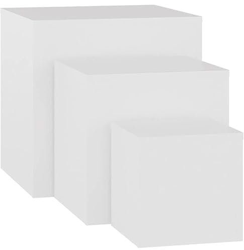 vidaXL Side Tables - 3-Piece Set, White Engineered Wood - Versatile Furniture for Home - Sofa Table, Plant Stand, Nightstand, Nested Style