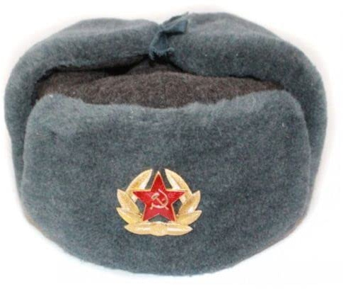 RUSSIANSTORE Ushanka-Mütze aus natürlicher Wolle, Original der Sowjetischen Zeit, russische Armee, verschiedene Größen (M), Grau, L