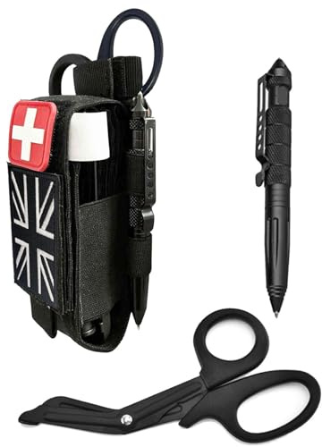 Upgrade 1000D Laser Cut Molle Tourniquet Pouch Holder, Tactical Tq & Trauma Medical Shear Pouches