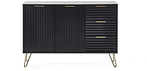 Julian Bowen Murano Large Sideboard-Matt Black, Wood, One Size
