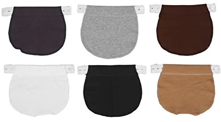 6 Extensions de Pantalon Femme Enceinte, Extension de Taille Réglable pour la Grossesse, Extension de Ceinture, Pantalon de maternité, Extenseur, Pantalon de Grossesse élastique,