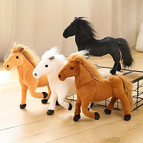 BYNYXI Plüschpferd zum reiten, Pferd Kuscheltier Stehend Pony Horse Plush Toy Plüschpuppe Weiches Pferd Plüschtier Cuddlekins Kuscheltier für Kinder Jungen Mädchen Geburtstagsgeschenk, 32cmx26cm