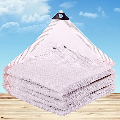 KDDFN 55% Schattiernetz,Pflanzen Sichtschutz,3-pin Gewächshaus schattierungsnetz,Atmungsaktiv Sonnenschutznetz,Garten Schattentuch,UV-beständig Schattennetz,Weiß (4x6m/13x19.7ft)