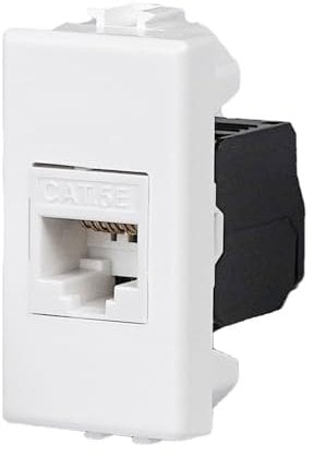 FANTON 23700-27 Presa dati RJ45 UTP 180° cat.5e crimpaggio senza utensile con adattatore per placche e supporti BTICINO MATIX
