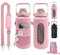 TradeProvider® 2Litre Large Drinking Water Sports Bottle with Sleeve Carrier Bag & Straw BPA-free 2L Motivational Time Markings Leakproof 2ltr 64oz Jug for Adult Kids Cycling Gym (Pink)