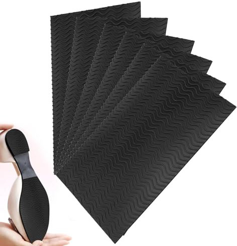 DEANKEJI 6 Stück Schuhsohle Gummi, Gummisohlen zum Aufkleben, Rutschfeste Selbstklebende Schuhsohle Kleben, Schuhsohlen Reparatur für die Meisten Schuhsohlen Geeignet