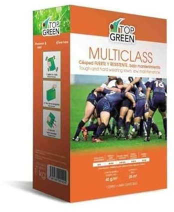 Peyca Cesped multiclass eurosport top green. Césped fuerte y resistente de bajo mantenimiento. Listo para usar. (1 kilo)