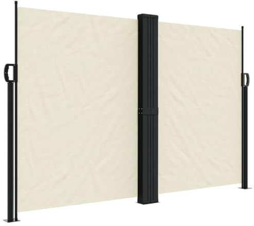 vidaXL Auvent Latéral Rétractable, Brise-Vue de Jardin, Écran de Protection, Écran de Balcon Terrasse Arrière-Cour Extérieur, Crème 160x1000 cm