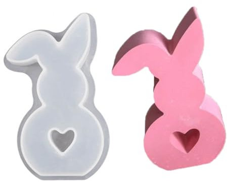 LERONO Silikonform, 3D-Hasen-Harz-Form, Tierharzform für Heimwerker, Gips, Ornament, Basteln, Ostern, Party, Dekoration, Kaninchen-Form, Epoxidharz-Formen