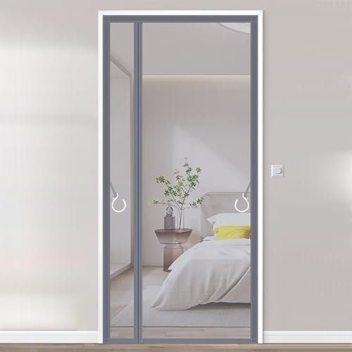 Vllcsla Zanzariera Magnetica Porta Finestra Apertura Laterale 200 cm Drop e 80/90 cm di Larghezza Zanzariere Magnetiche in Fibra di Vetro per Impieghi Gravosi Zanzariera, Tenda Zanzariera Porta