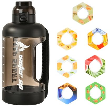2024 Neu Wasserflasche Sport Flasche Original Set mit Geschmack Trinkflasche 2000ML Starterset 0 Zucker mit 7 Geschmackskapseln für ein erfrischendes Trinkerlebnis Set (A01,2 Liters)
