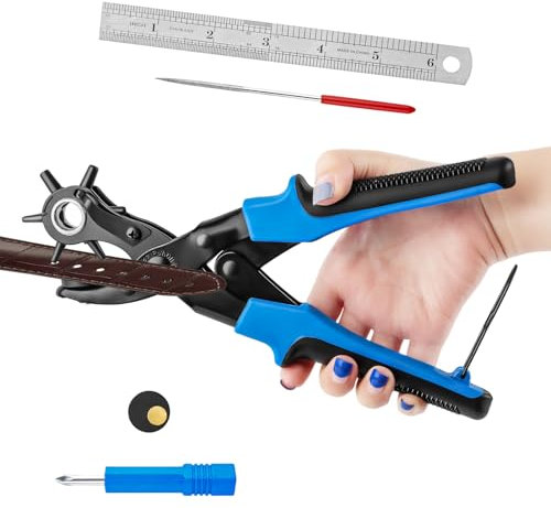 Pinza Buchi Cintura, Buca Cinture Pinza Fustellatrice cintura per Cinture con 6 Fori, Pinza per Buchi Cintura Foratrice per carta per Pelle Cuoio Carte Cinturini Orologi Cartone