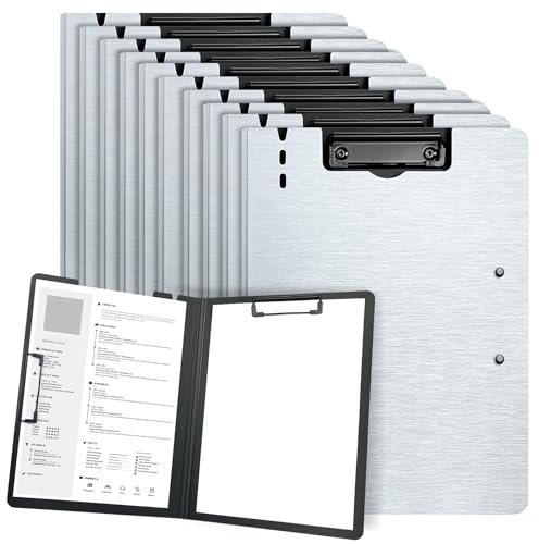 YAWOIRG Klemmbrett A4 -A4 Klemmbrett mit Deckel -Klemmbretter A4 -Klemmbretter - Grau (10 Stück)