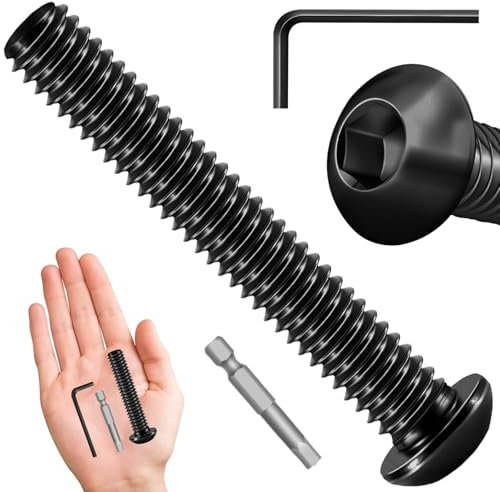 Dayalo 25 Stück M6 x 35 mm Schrauben, Linsenkopfschrauben M6, Innensechskant, Edelstahl A2 V2A, Schwarzes Oxid, Vollgewinde, mit Innensechskantschlüsseln und Bit