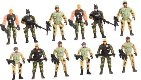 WOONEKY 12 STK Militärsoldatenmodell Spielzeug Toys Armee-Spielzeug Spielzeugarmee Kindersoldatenstatue Desktop-Spielzeug Desktop-Soldatenstatuen Soldat aus Plastik Green