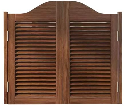 Porte Battante Placard De 90 Cm, Porte Western Bois Naturel Robuste, Porte Saloon 2 Vantaux, Porte Persienne Rétro, Cloison Parlour Butler Porte À Fermeture Automatique Avec Charnières(Brown,120x90cm)