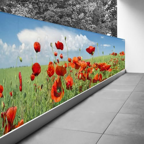 Lumalea Brise Vue Trompe l'oeil - 80x220 cm - Coquelicots 3617689698663