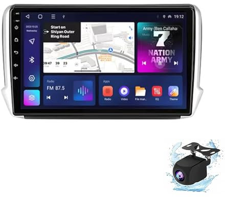 WOMGKDA Android Autoradio GPS per Peugeot 208 2008-2018, 9 Touchscreen WiFi Bluetooth FM RDS Radio Dulica Schermo USB Navigazione per Auto Video Stereo(TS18(2+32G))