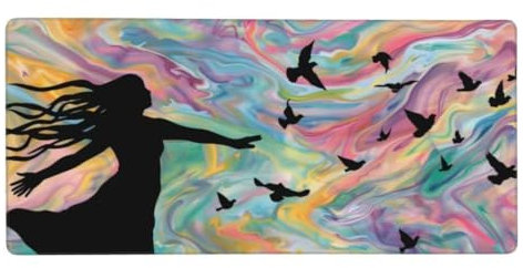 Gaming Tapis de Souris Couleur, Grand Tapis de Souris XXL 1200x600x3mm, déesse Tapis Souris Clavier et Bureau Surface Lisse et Base en Caoutchouc Anti-dérapant Soft Cloth, Ordinateur Portable N1-244