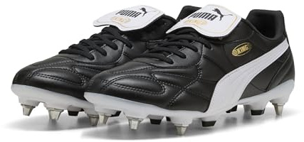 PUMA Unisex King TOP MXSG Soccer Shoe, Black White Gold, 11 UK
