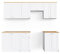 Vicco Küchenzeile Bergamo, Weiß, 240 cm, AP Goldkraft mit LED-Leisten