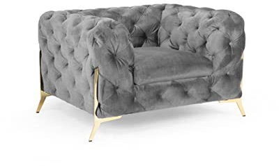 Luxuriöses italienisches Chesterfield-Sofa-Set, weicher Samtstoff, maßgeschneiderte Betten, Ecksofa, 3-Sitzer, 2-Sitzer, grauer Samt, anpassbar