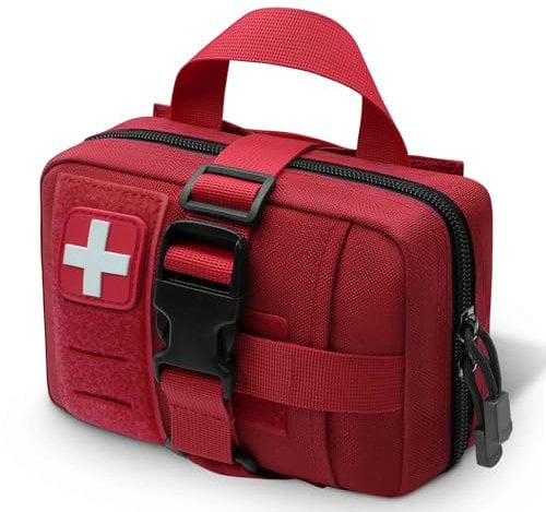 Ifak Pouch Rip Away, Molle Erste-Hilfe-Tasche, taktischer Gürtel, EMT, medizinische Tasche für Camping, Wandern, Reisen, Upgrade-Rot