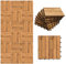 Fiqops Baldosas de madera de acacia, 30 x 30 cm, 11 unidades, 1 ㎡, suelo de terraza exterior, azulejos de clic para terraza, mosaico para jardín, patio, balcón (6 listones)
