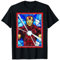 Marvel Iron Man Arc Reactor Beams Stained Glass Portrait T-Shirt