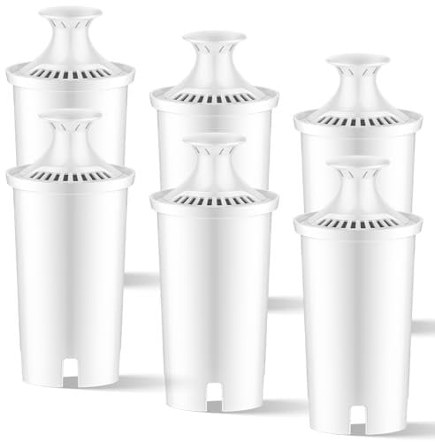WaterJingYi Water Filter Cartridges for Brita Classic Filter Jugs and Dispensers, Classic OB03, Mavea 107007 35557, Lasts Two Months or 40 Gallons, 6 Pack