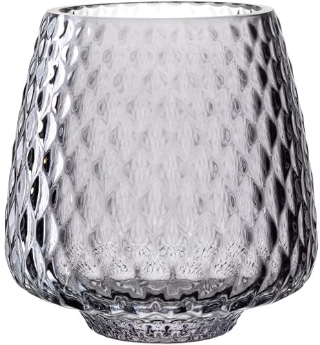 LEONARDO HOME GIULIA Tischlicht • 1 Stück • aus strukturiertem Glas • dekoratives Tischlicht • stimmungsvolle Beleuchtung • Wohn- und Essbereich • stilvoll • moderne Optik • Höhe 10 cm • grau • 055281