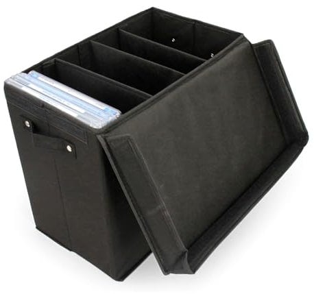 mivceklw Comic Book Storage, Document Organizer Box, Large Capacity File Holder with Handle, 3 Adjustable Dividers, Perfect for Offices, School, Home, Travel, Car, Bedroom, 9.5 x 13.5 x 15.5 inches