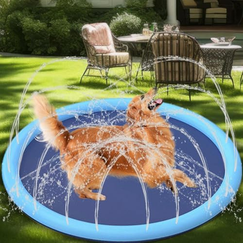 Tapis De Fontaine Piscine, Jeux D Eau Exterieur pour, Gicleurs De Chien L'extérieur, Tapis Jeu Aquatique Chats, pour Filles Et Garçons Les Jardins Et Les Pelouses