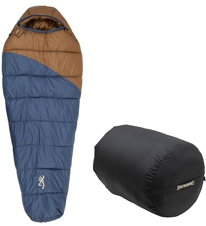 Browning Discover -20° Sleeping Bag – Extreme Cold Weather Mummy Sleeping Bag with TechLoft Silver Insulation, Draft Collar & Durable Shell for Winter Camping, Backpacking & Outdoor Adventure