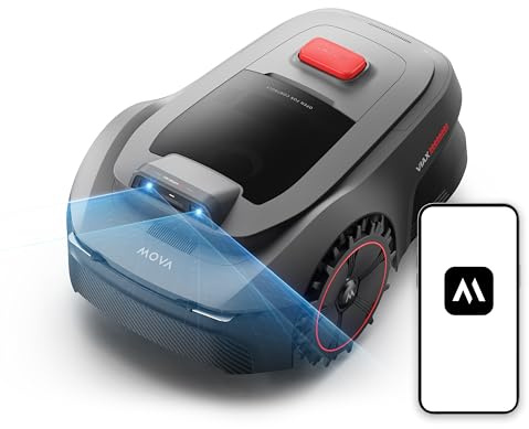 MOVA ViAX 250 Mähroboter Ohne Begrenzungskabel, Empf. 250m², KI-gestützte Kartierung, U-förmige Bahnen, Hindernisvermeidung Dual-Vision, Besserer Kantenschnitt, Für Komplexe Gelände, Appsteuerung