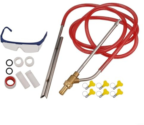 ComfyHarbor Kit di sabbiatura per idropulitrice con accessori in ottone e acciaio inox, 5000 PSI con aspirazione, per ruggine, vernice e GRAFFITI