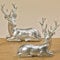BOLTZE Hirsch Tobin liegend H 15 cm Kunstharz Silber Stückpreis