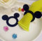 RUIXUAN Mickey Serviettenringe aus Acryl, Schwarz, Cartoon-Form, moderner Stil, polierte Oberfläche, 6,9 x 5,6 cm, perfekt für Partys und Hochzeiten, 12 Stück
