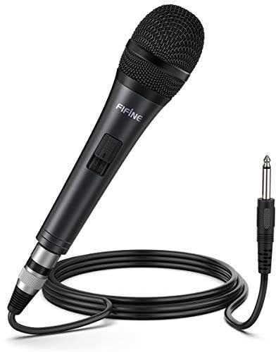 Karaoke Microphone,Fifine Dynamic Vocal Microphone for Speaker,Wired Handheld Mic with On and Off Switch and14.8ft Detachable Cable-K6